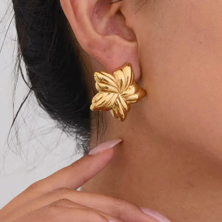 Gold-Plated Star Stud Earrings for Women