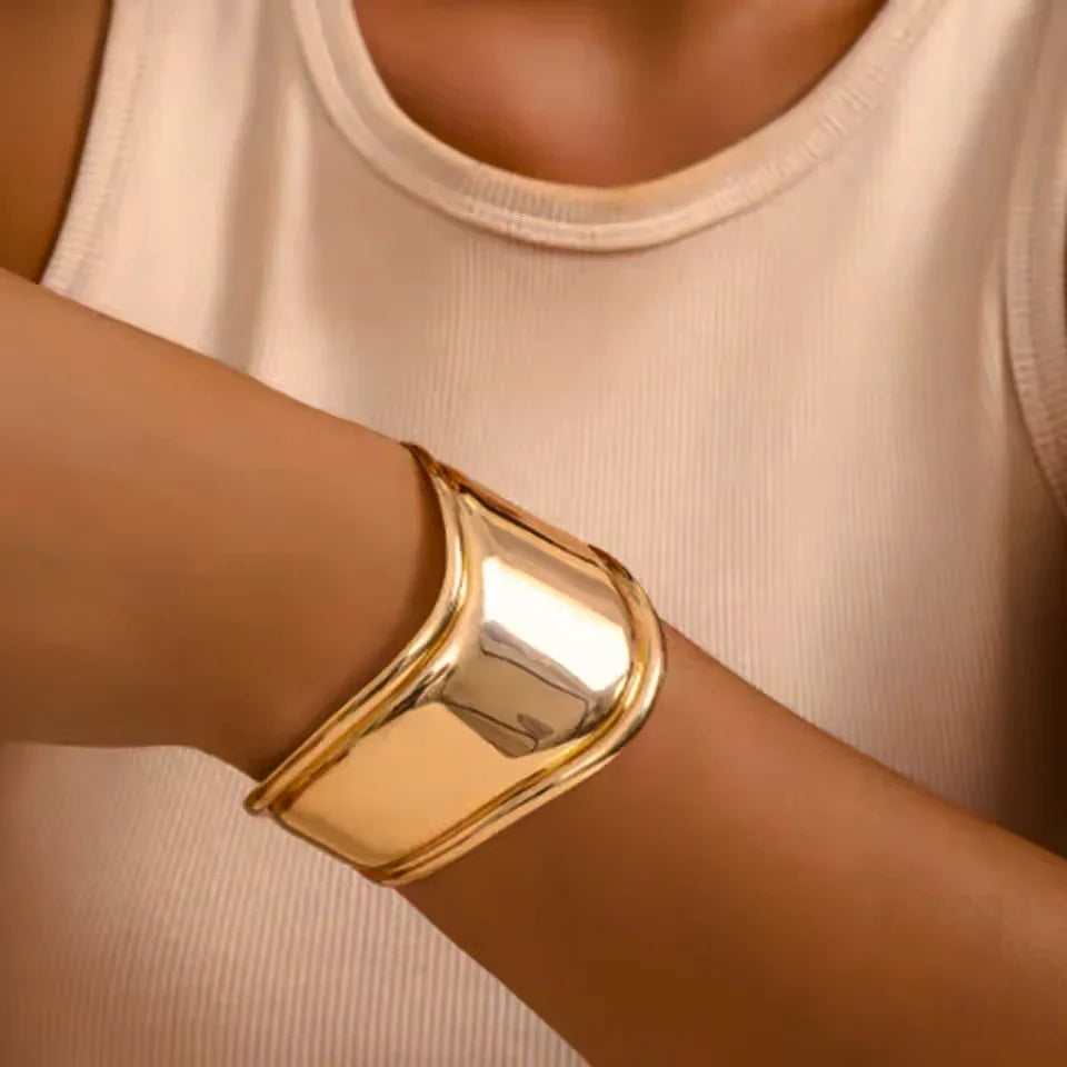Gold Plated Statement Cuff Bracelet for Women