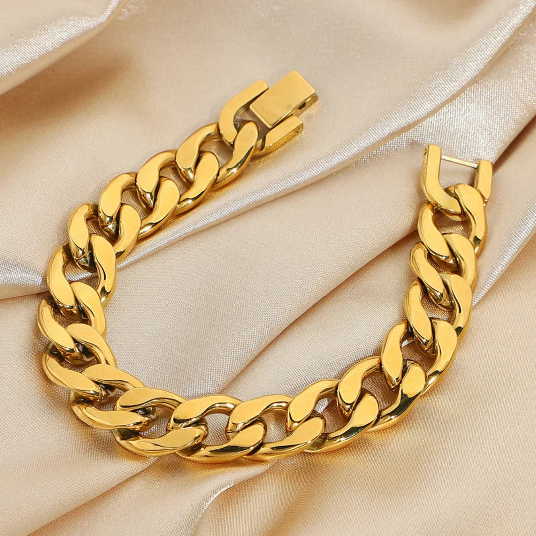 Gold-Plated Chunky Chain Bracelet for Women