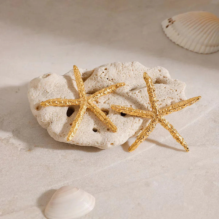 Gold-Plated Starfish Drop Earrings for Women