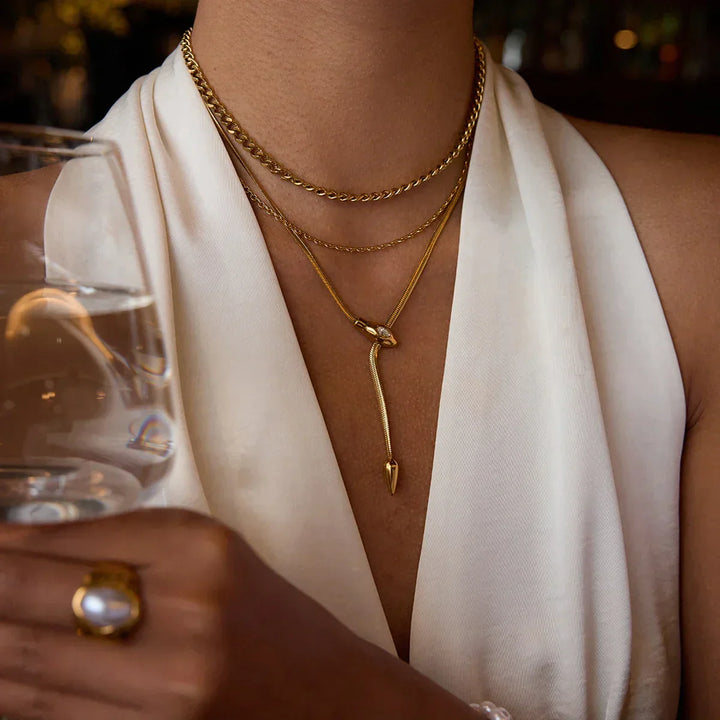 Gold Plated Stainless Steel Cuban Chain Necklace