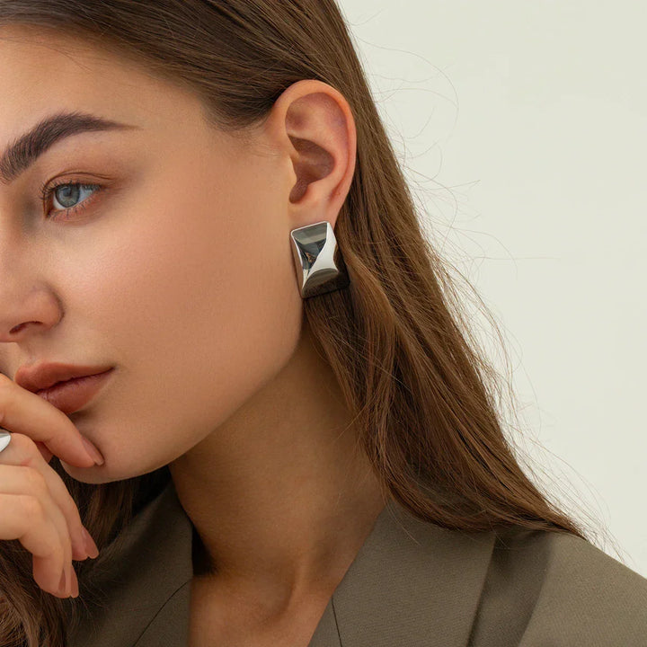 Gold-Plated Earrings with Stainless Steel and PVD Gold
