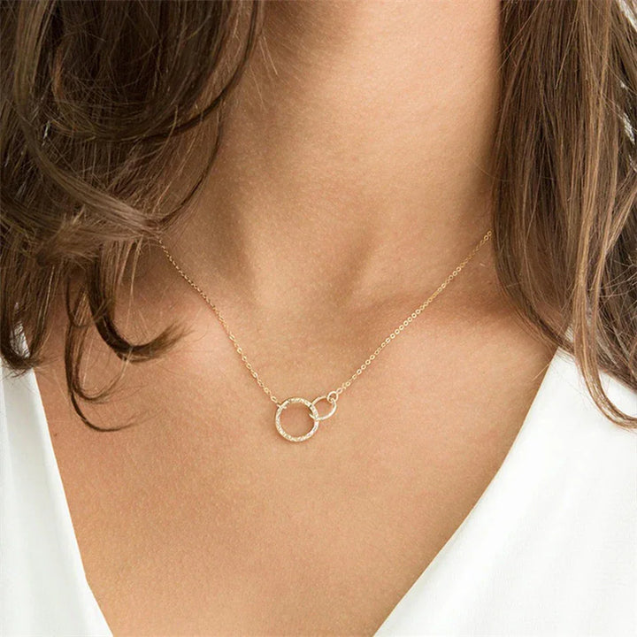 Gold-Plated Hoop Pendant Necklace for Women