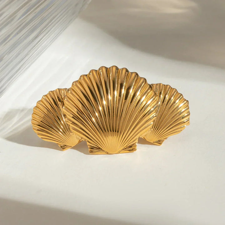 Gold-Plated Sea Shell Hair Clip