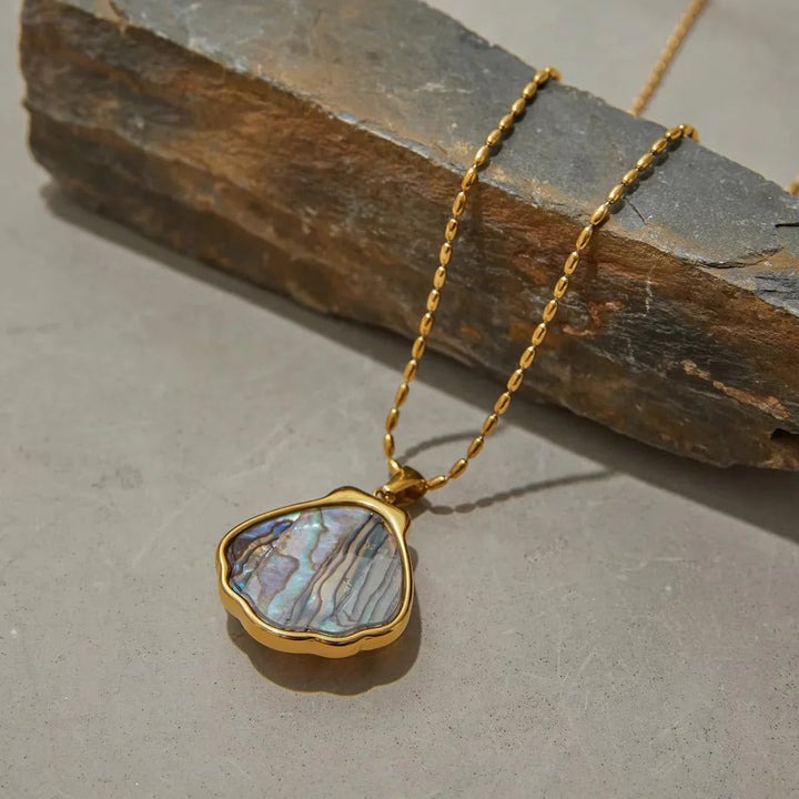 Gold-Plated Seashell Pendant Necklace for Women