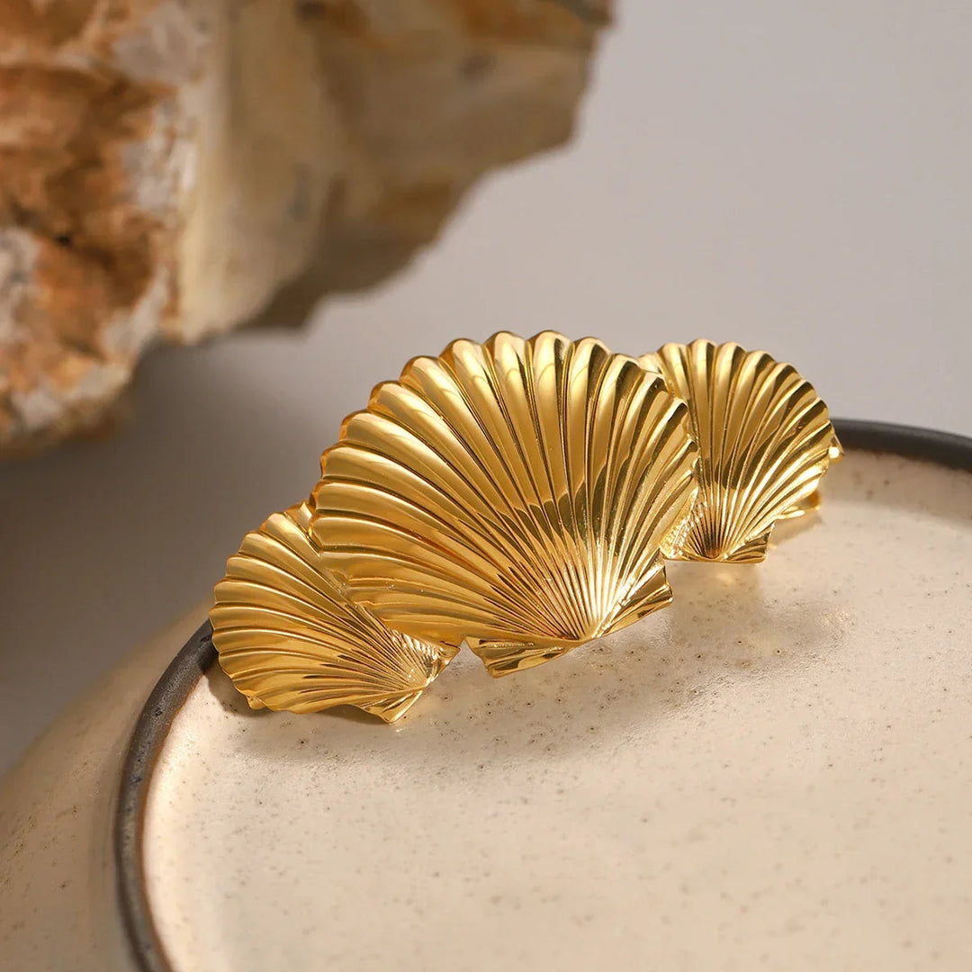Gold-Plated Sea Shell Hair Clip