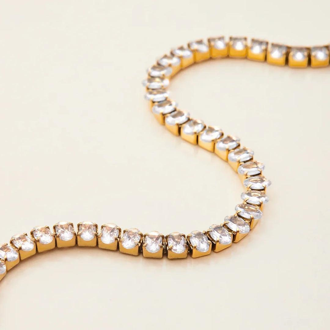Gold Plated Cubic Zirconia Tennis Bracelet for Women