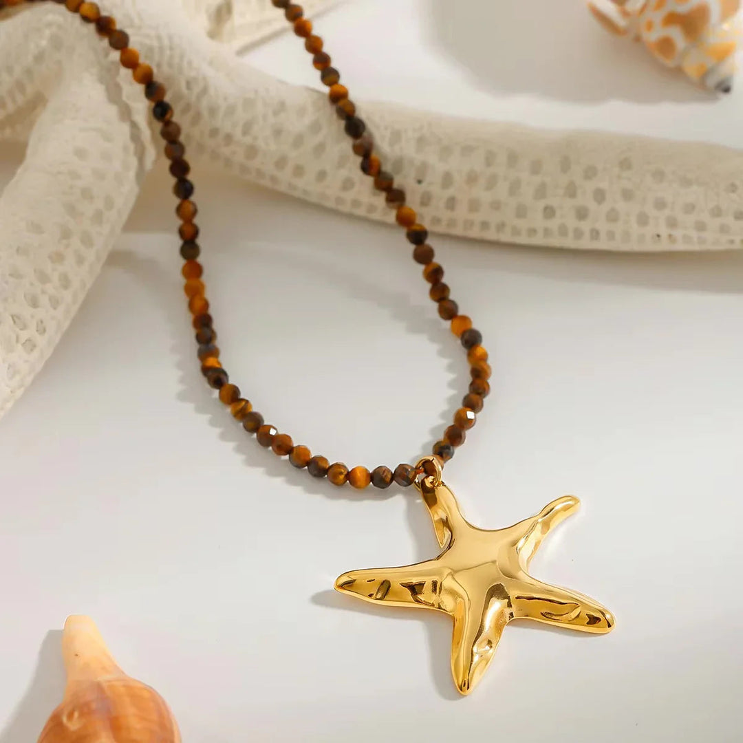 Gold-Plated Starfish Pendant Necklace for Women