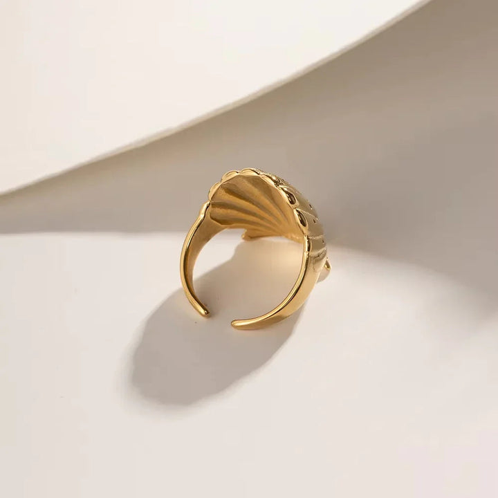 Gold-Plated Seashell Ring for Women
