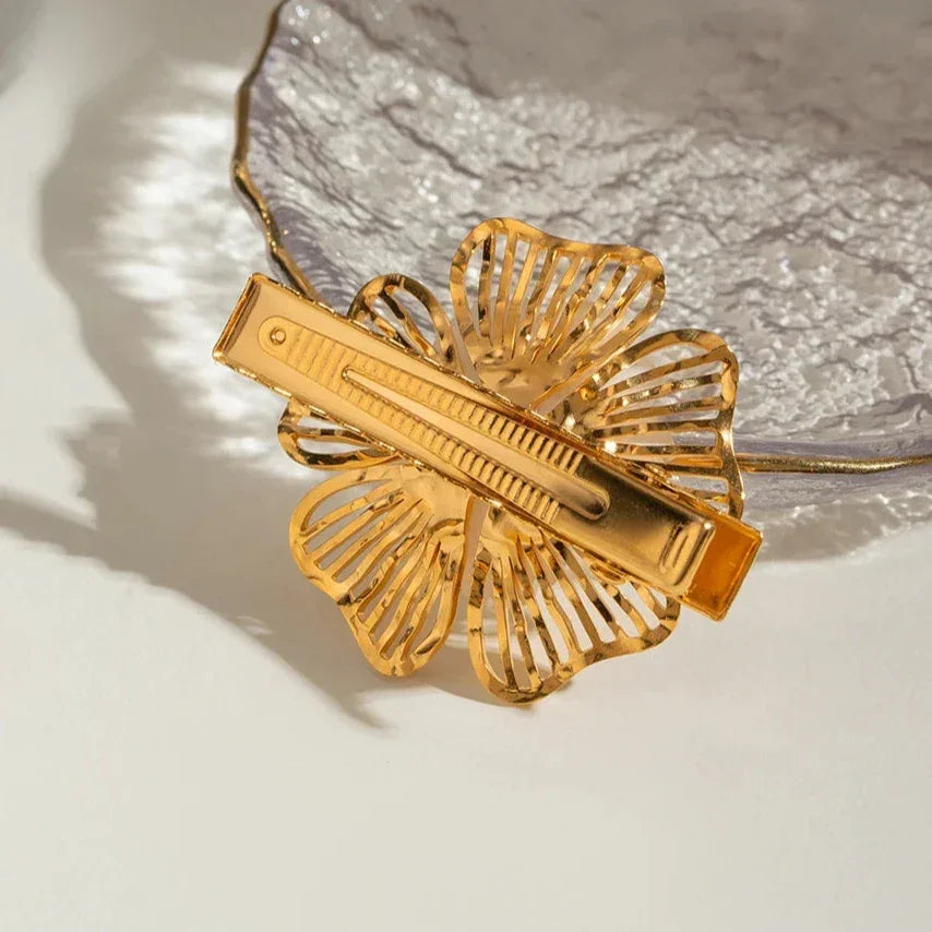 Gold-Plated Pearl Hair Clip