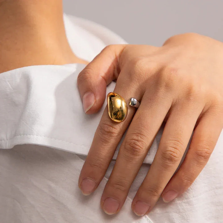Gold-Plated Sculpted Knot Ring For Women