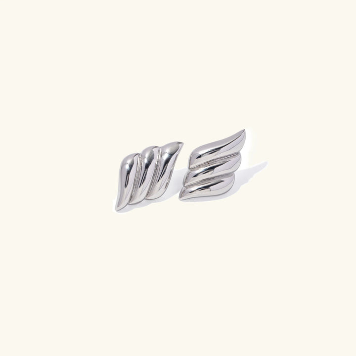 Gold-Plated Contemporary Earrings with Stainless Steel