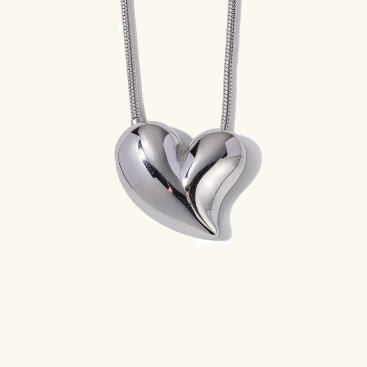 Gold-Plated Heart Necklace with Stainless Steel Chain