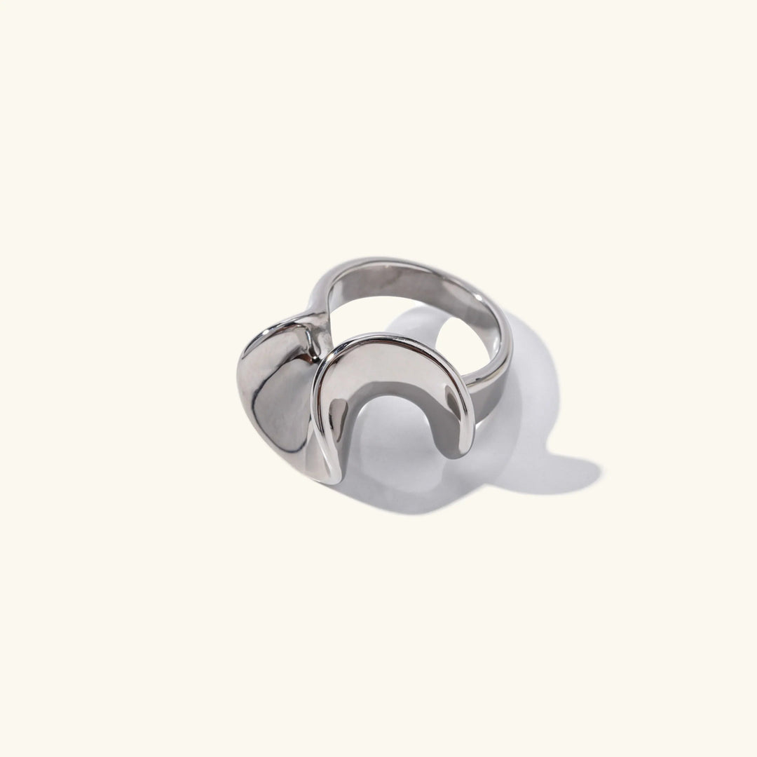 Gold-Plated Twisted Band Statement Ring