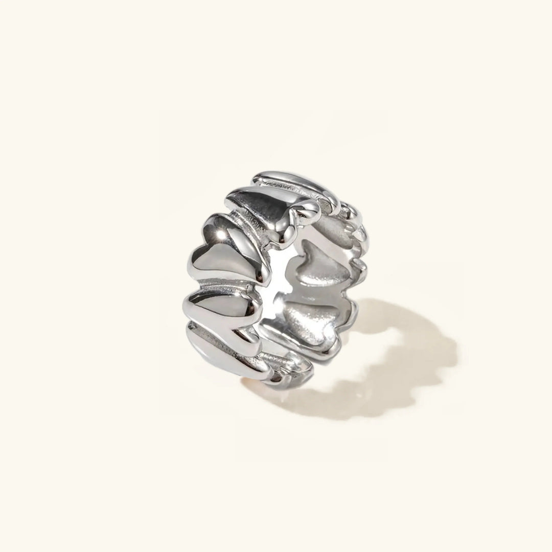 Gold-Plated Textured Statement Ring for Women