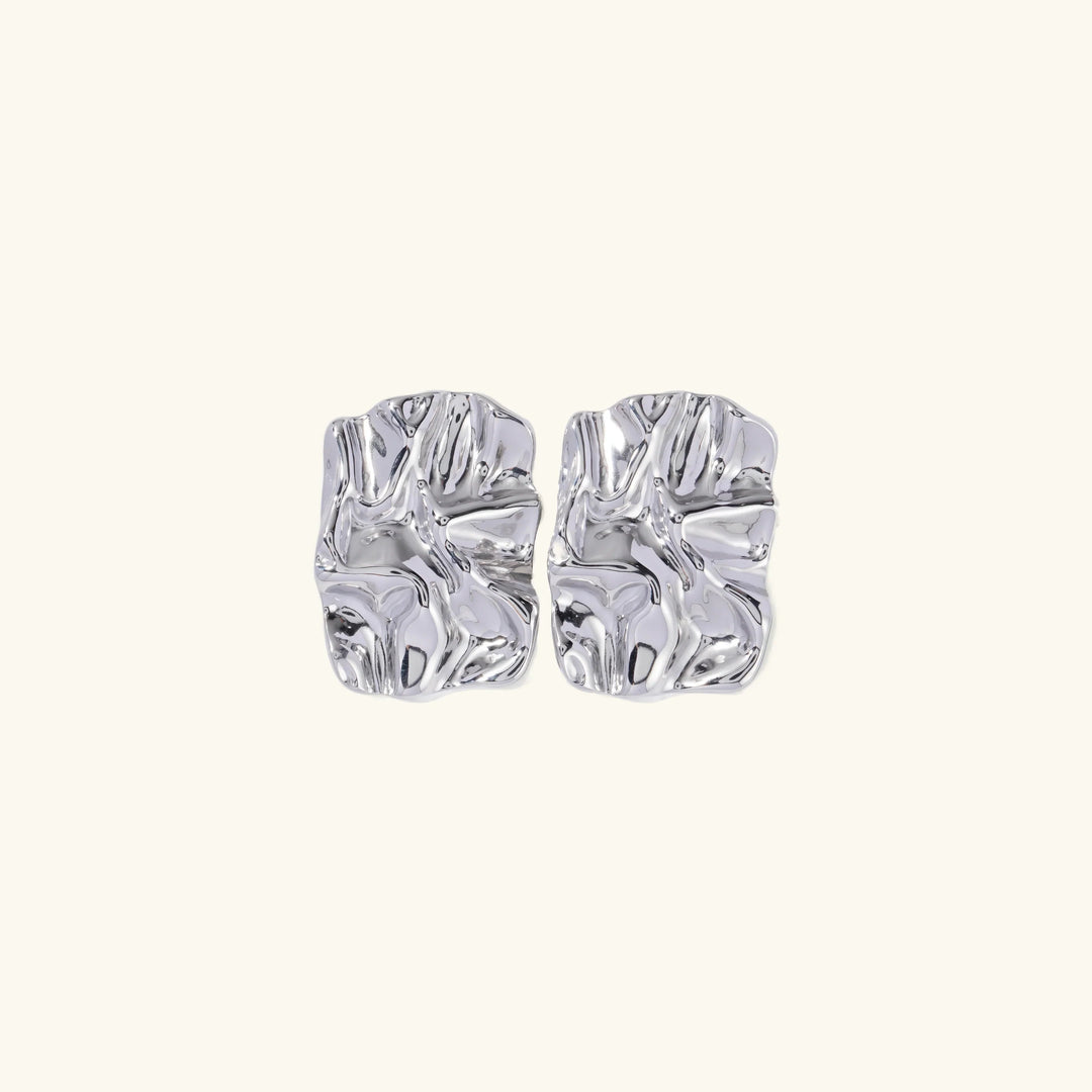 Gold-Plated Statement Earrings with Stainless Steel