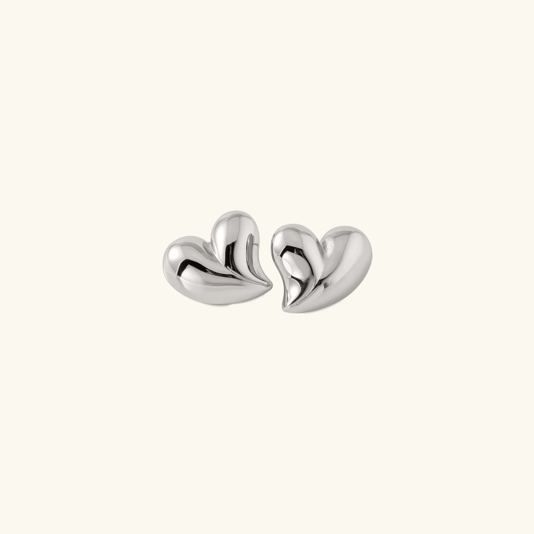 Gold-Plated Heart Earrings with Stainless Steel