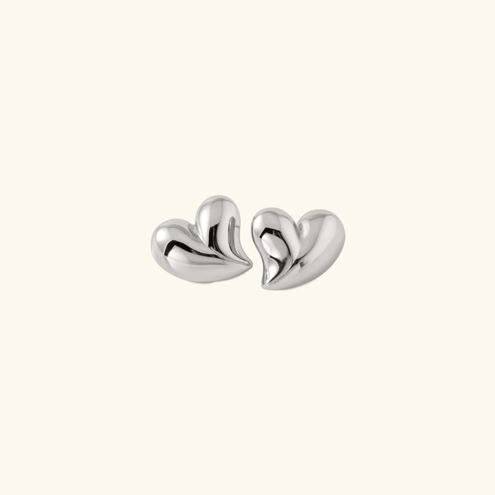 Gold-Plated Heart Earrings with Stainless Steel
