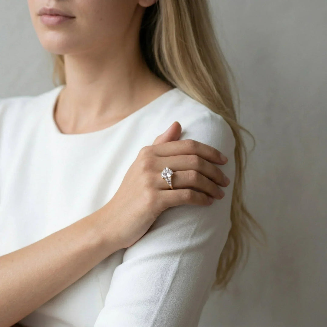 Gold-Plated Diamond Ring For Women