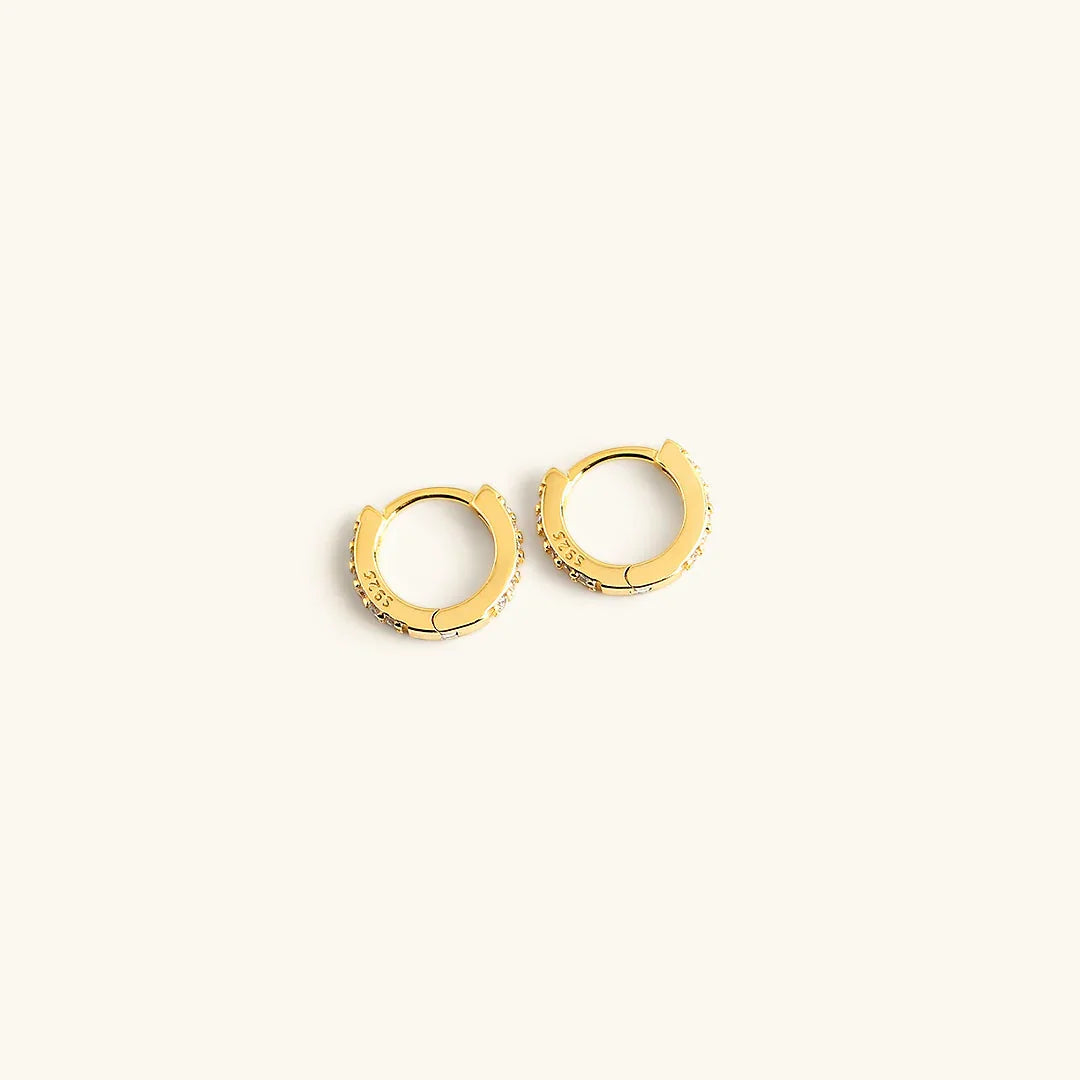 Gold-Plated CZ Petite Huggie Earrings