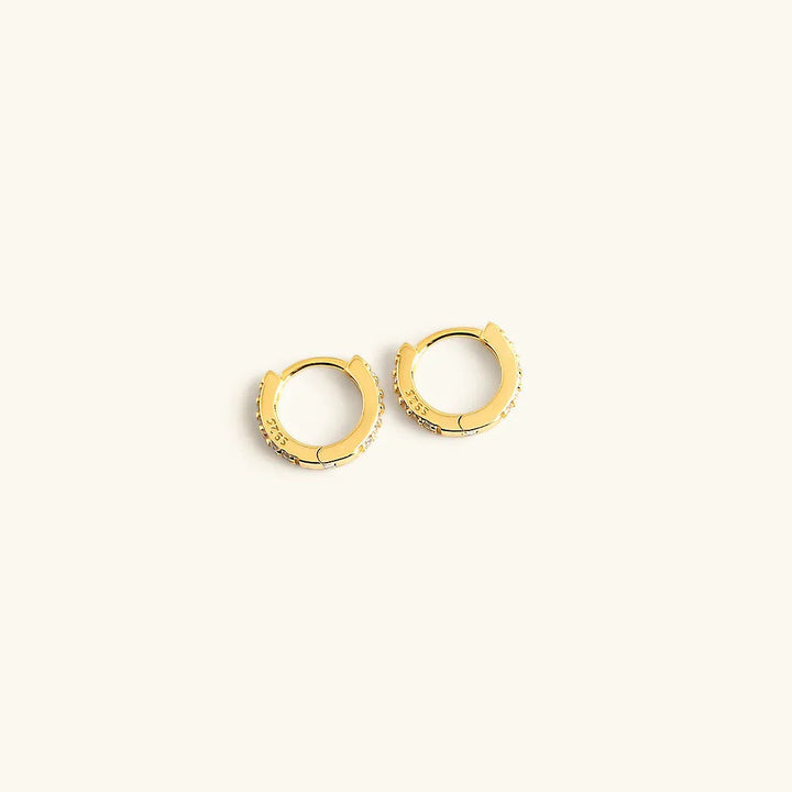 Gold-Plated CZ Petite Huggie Earrings