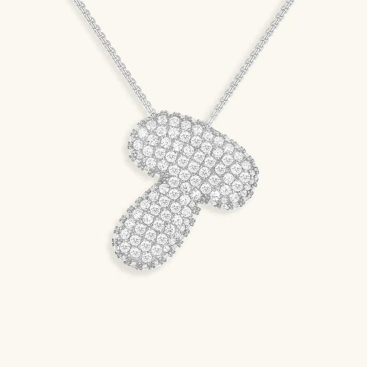 Gold-Plated Bubble Initial Diamond Necklace