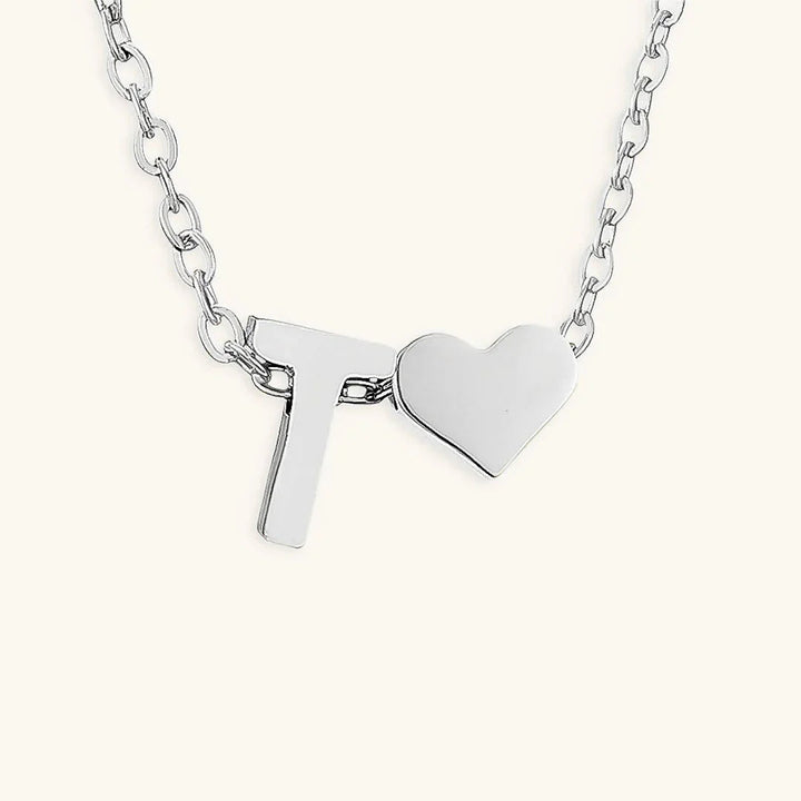 Gold-Plated Initial Heart Pendant Necklace