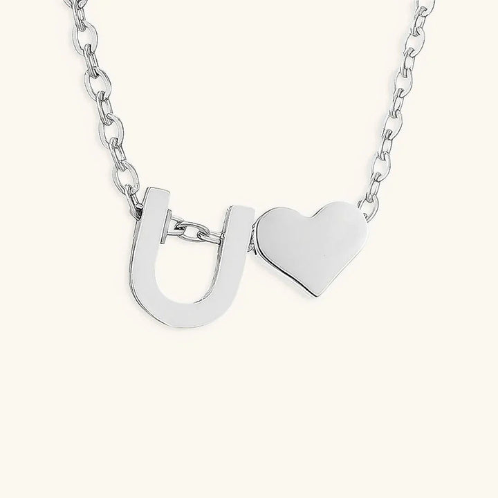 Gold-Plated Initial Heart Pendant Necklace