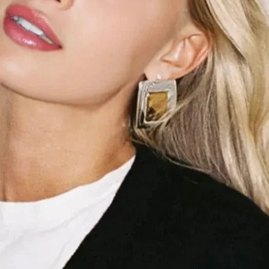 Gold-Plated Silver-Tone Stud Earrings for Women