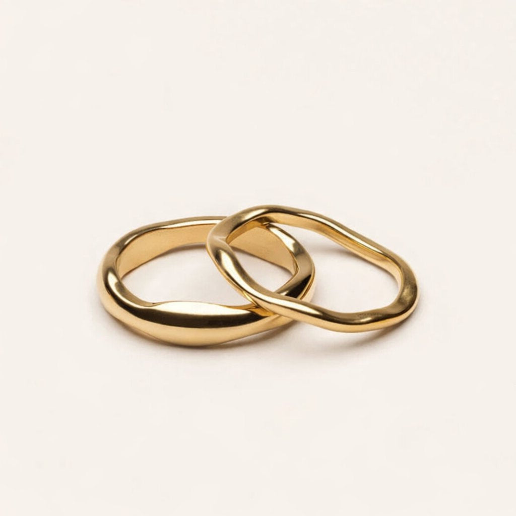Gold-Plated Stackable Ring Set for Women