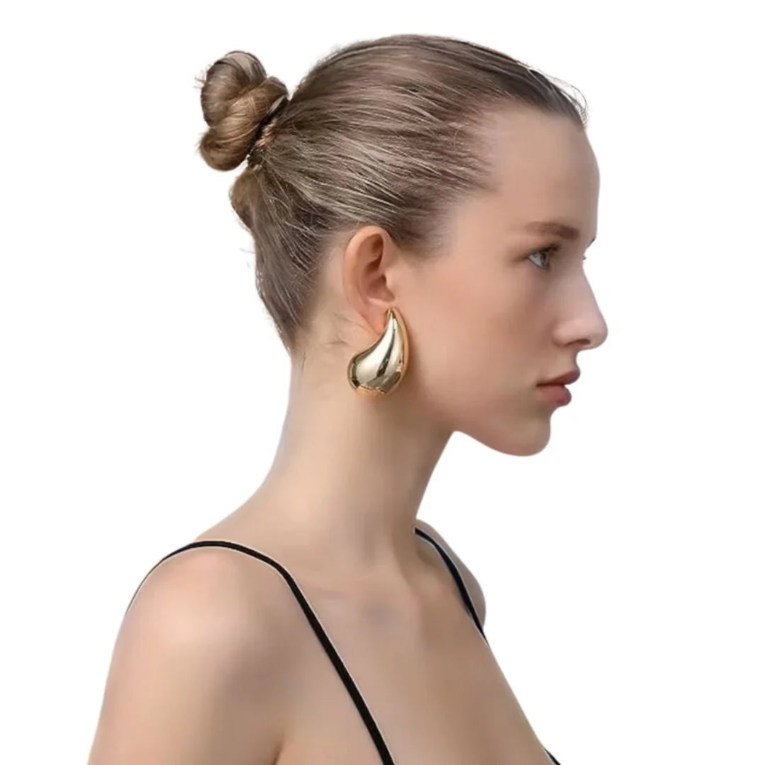 Gold-Plated Teardrop Earrings For Women
