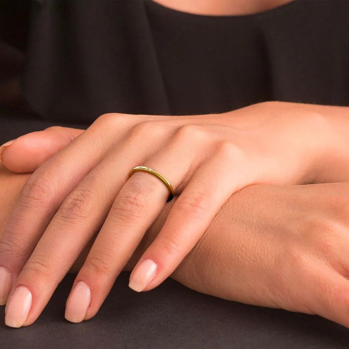 Gold-Plated CZ Minimalist Ring For Women