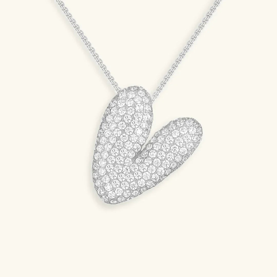 Gold-Plated Bubble Initial Diamond Necklace