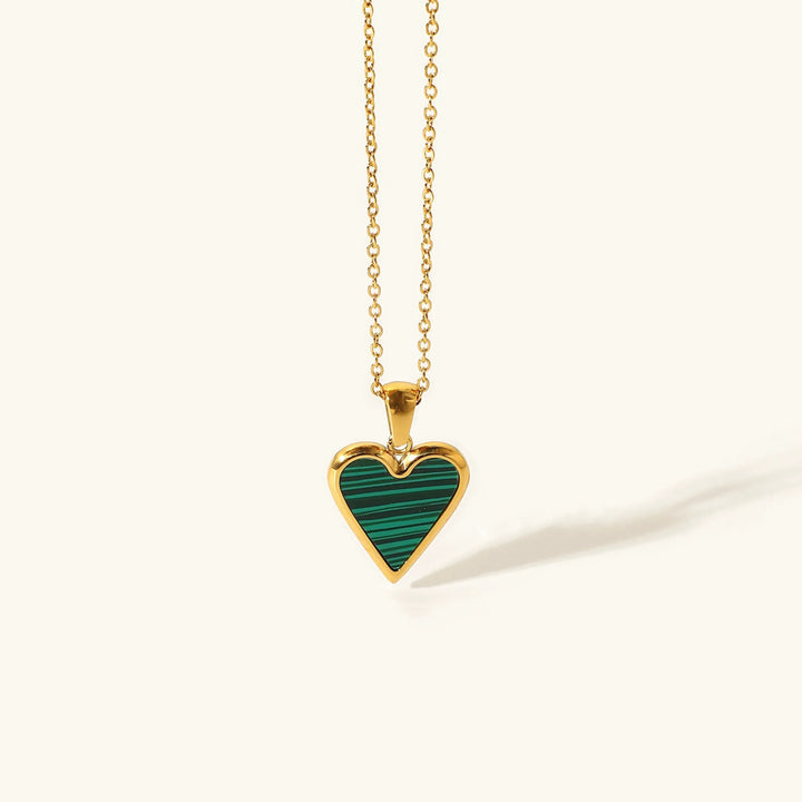 Gold-Plated Heart Necklace with Stainless Steel