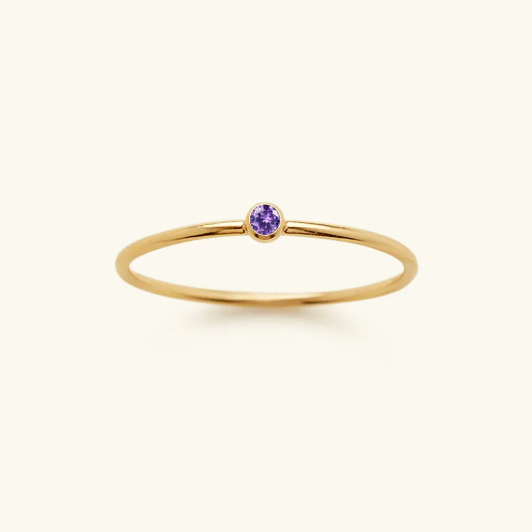 Gold-Plated Crystal Stackable Ring for Women