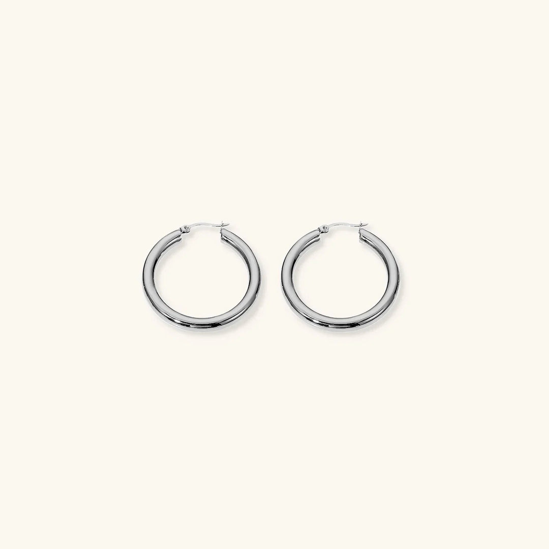 Gold-Plated Wide Hoop Earrings