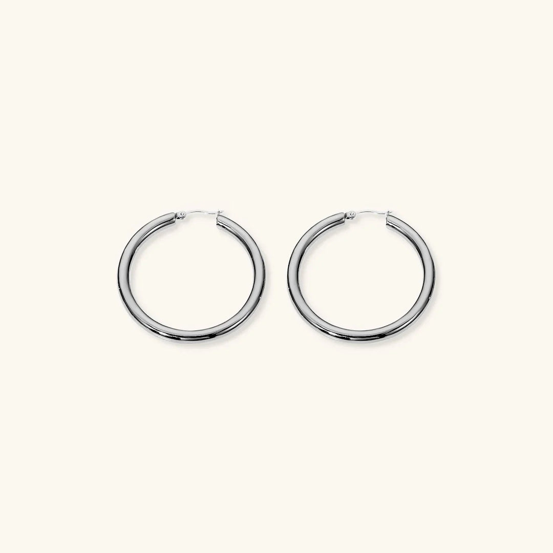 Gold-Plated Wide Hoop Earrings