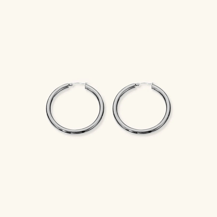 Gold-Plated Wide Hoop Earrings