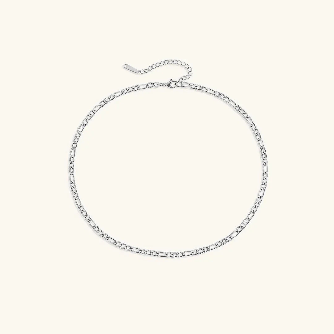 Gold-Plated Alternating Link Chain Necklace