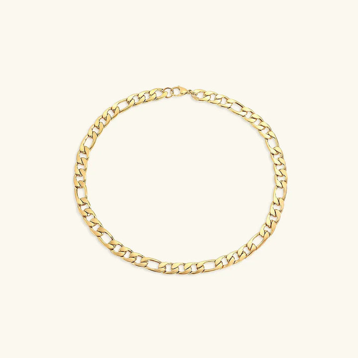 Gold-Plated Alternating Link Chain Necklace