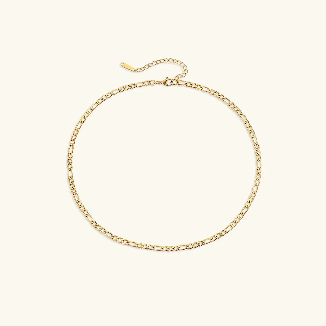 Gold-Plated Alternating Link Chain Necklace
