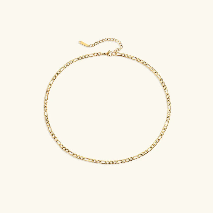 Gold-Plated Alternating Link Chain Necklace