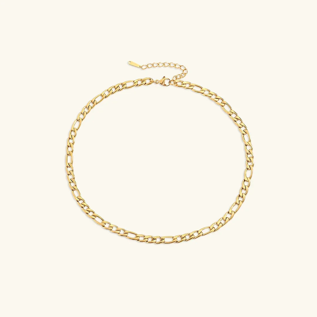Gold-Plated Alternating Link Chain Necklace