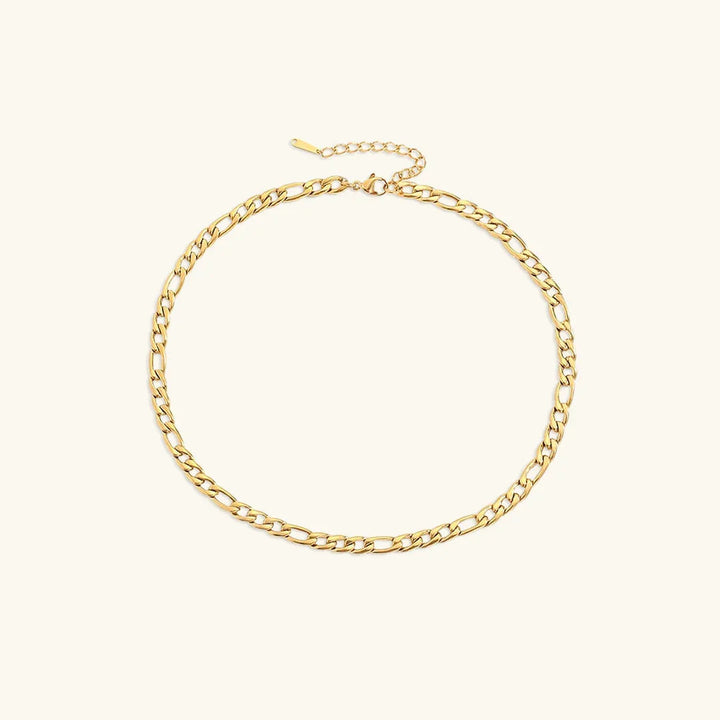 Gold-Plated Alternating Link Chain Necklace