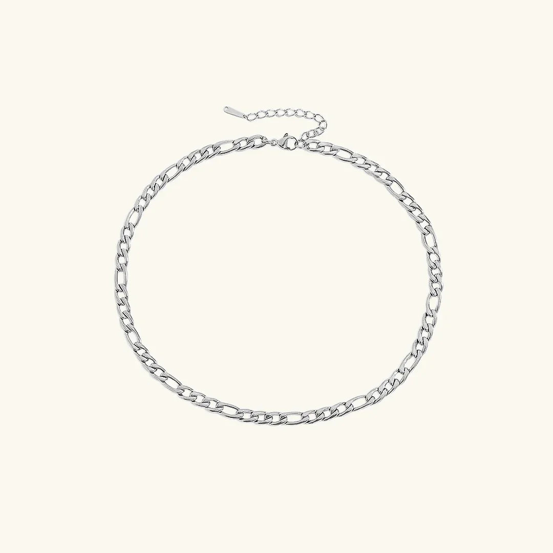 Gold-Plated Alternating Link Chain Necklace