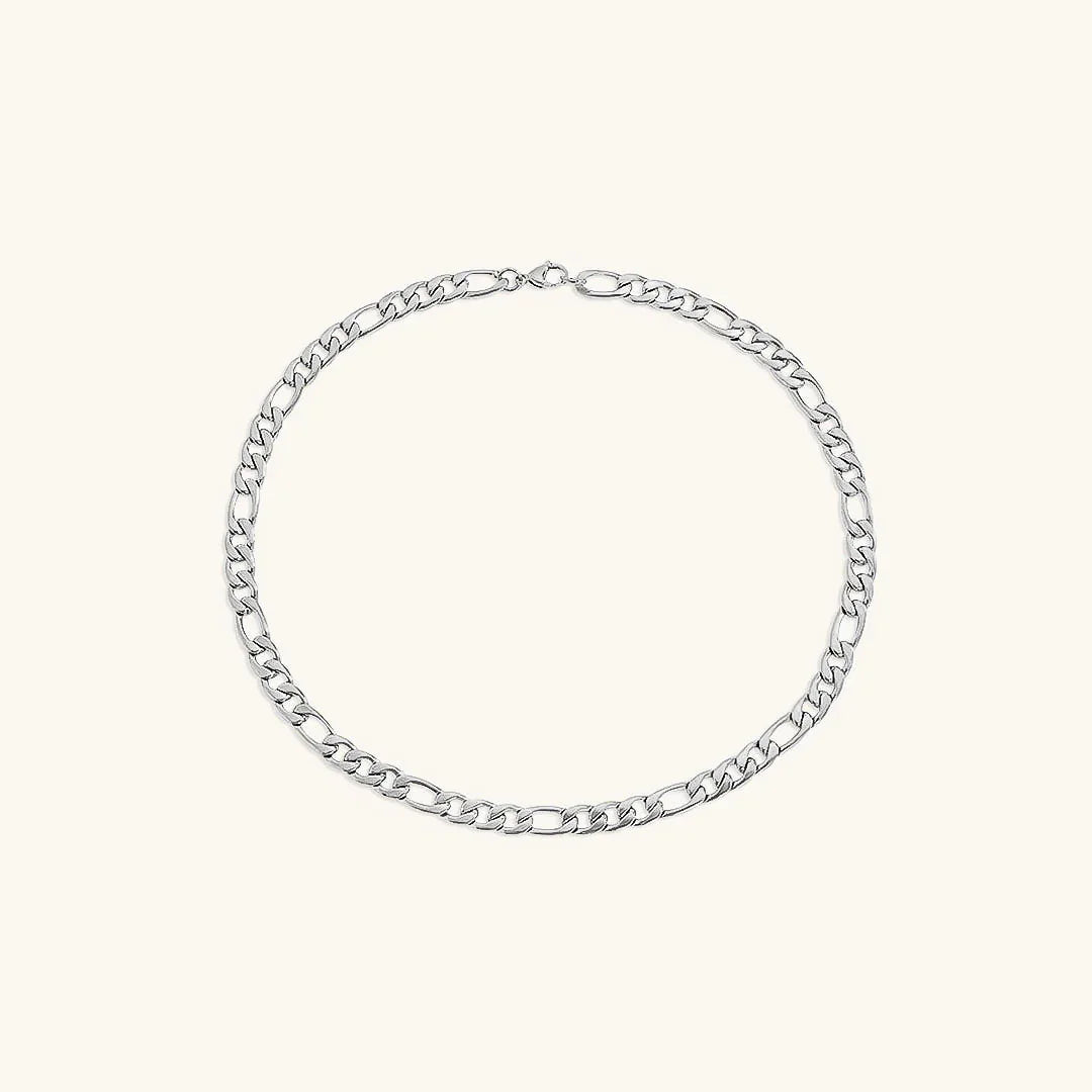 Gold-Plated Alternating Link Chain Necklace