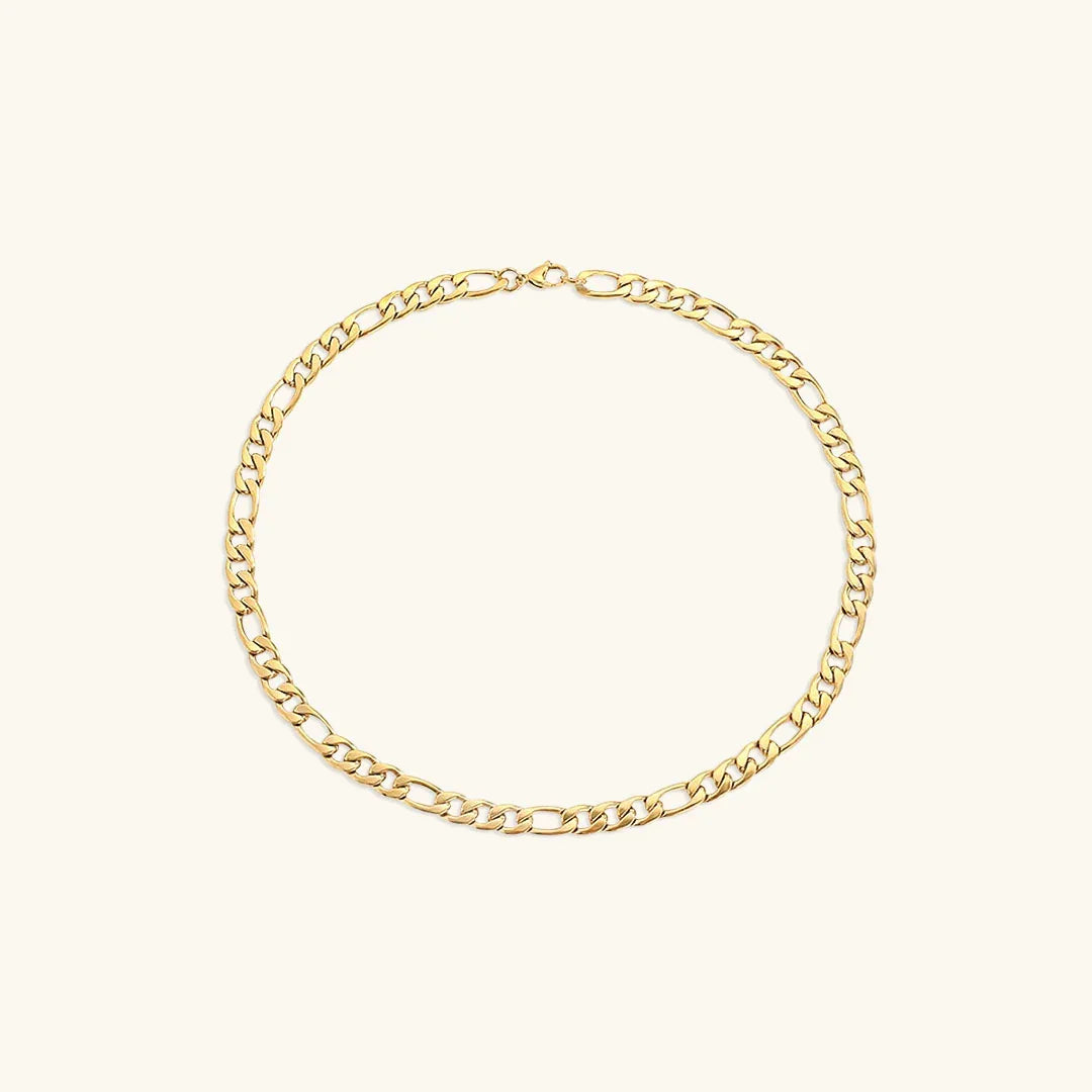 Gold-Plated Alternating Link Chain Necklace