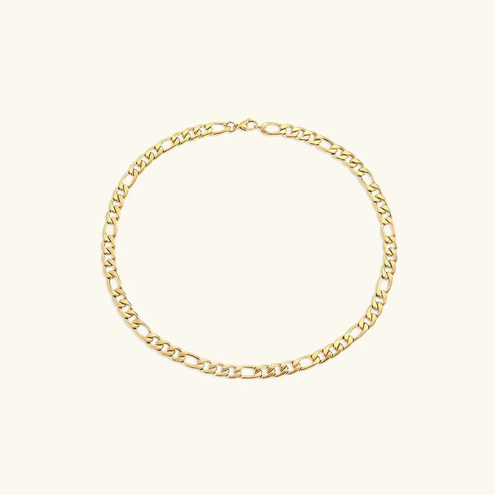 Gold-Plated Alternating Link Chain Necklace