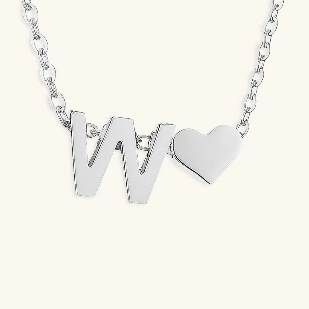 Gold-Plated Initial Heart Pendant Necklace