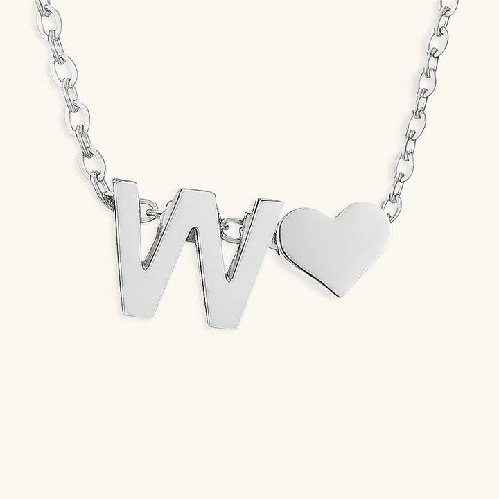 Gold-Plated Initial Heart Pendant Necklace